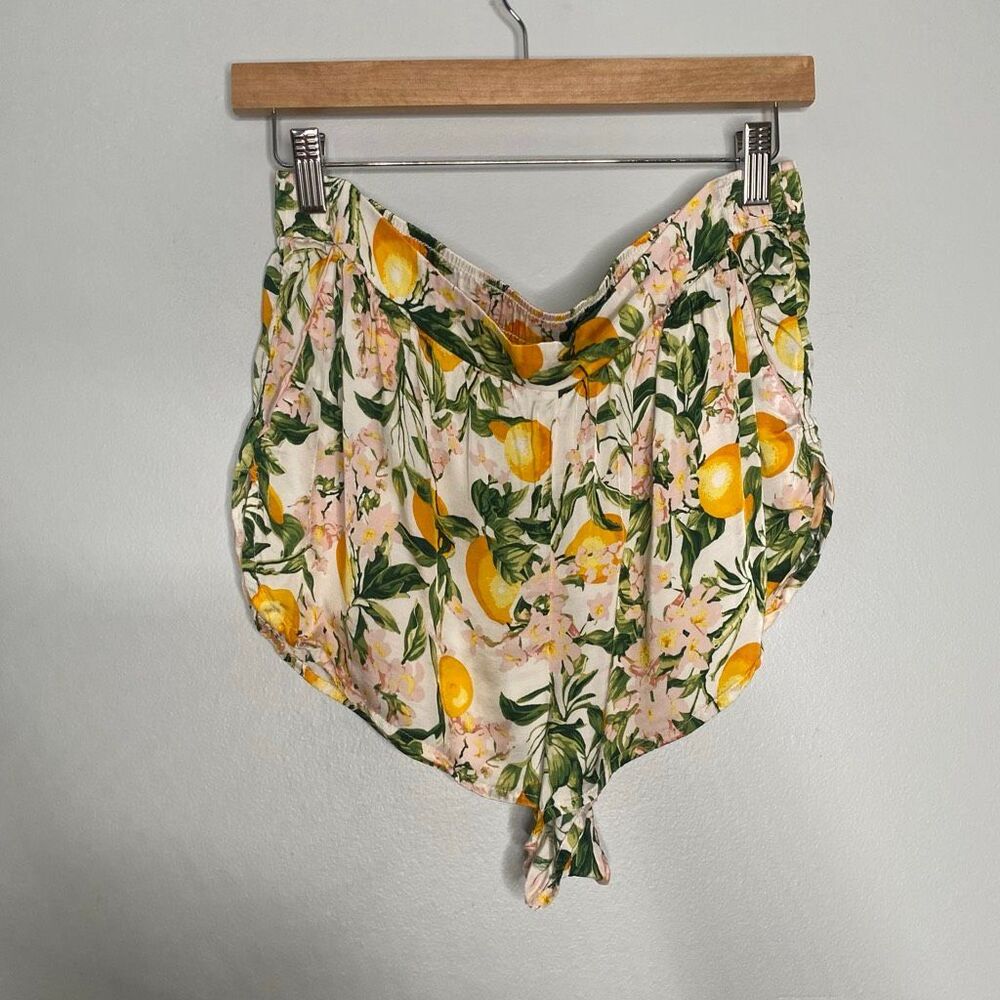 Anthropologie Lemon Print Short Sleeve Pajama Set M - Picture 3 of 7